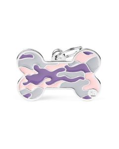 MyFamily Style Camouflage Pink Bone Pet ID Tag