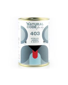 Natural Code 403 Veal, Herring and Pumpkin Dog Canned Food - 450 g
