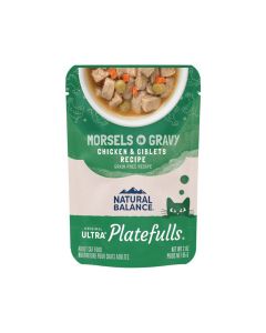 Natural Balance Platefulls Chicken & Giblets Formula in Gravy Cat Pouch - Pack of 24