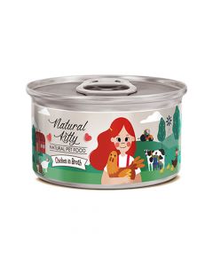 Natural Kitty Chicken in Broth Canned Cat Food - 80 g