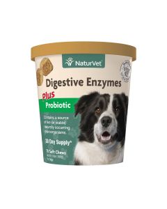 Naturvet Digestive Enzymes Plus Probiotic Soft Chew for Dog