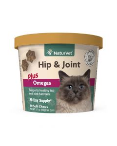 Naturvet Hip & Joint Plus Omegas Cat Soft Chew Cup, 60ct