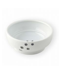 Necoichi Anti-Spill Cat Food Bowl - Regular - White