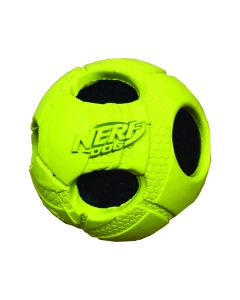 Nerf Wrapped Squeak Bash Ball for Dog, Small - Green/Blue