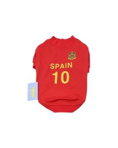 Olchi Spain Football Jersey Dog T-Shirt - Red
