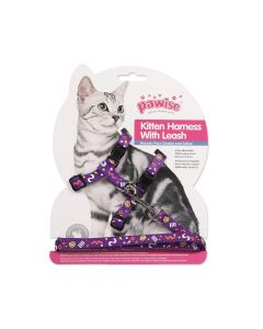 Pawise Kitten Harness W/1.2 Leash - Assorted Colors