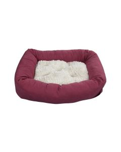سرير بوسادة قابلة للإزالة للحيوانات الأليفة من باوايز - أحمر - 50 طول × 45 عرض × 10 ارتفاع سم