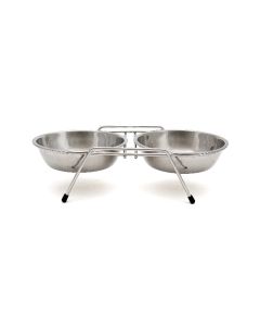 Pet Project Stainless Steel Double Bowl for Cats - 130 ml