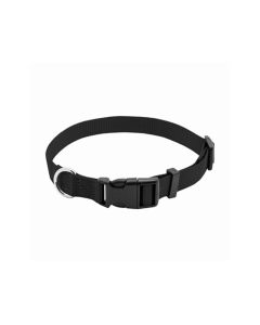 Pet Expert Adjustable Nylon with Quadlock Buckle Dog Collar - Black - 3/8 x 12 inch