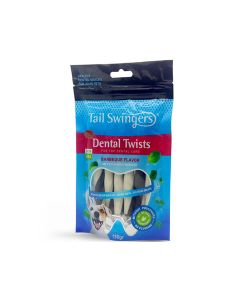 Pet Interest Tail Swingers Dental Twists Barbeque Flavor Small Dog Treats - 130 g