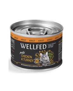 Pet Interest Wellfed Chicken and Turkey Pate Adult Wet Cat Food - 200 g