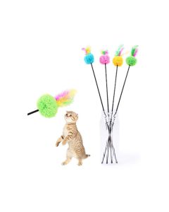 Pets.Love.Earth Color Feather Pole Wand Cat Toy