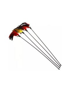 Pets.Love.Earth Colorful Feather Wand with Bell Cat Toy