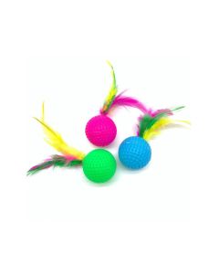 Pets.Love.Earth Golf Ball with Feather Cat Toy