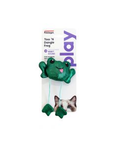 Petstages Toss N Dangle Frog Catnip Cat Toy - Green