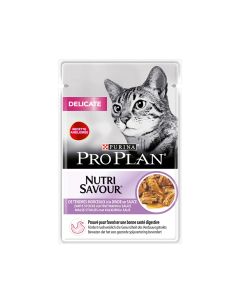 Purina Pro Plan Delicate Nutrisavour Turkey in Gravy Sauce Wet Cat Food - 85 g