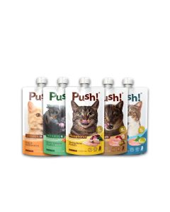 Push Happy Functional Puff All Flavors Combo Pack Cat Food Pouch - 110 g - Pack of 5