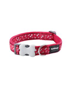 RedDingo Flying Bones Dog Collar - Red - Small - 15 mm