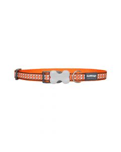 RedDingo Reflective Bones Dog Collar - 20mm - Orange