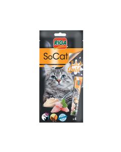 Riga SoCat Lick Quid Snack Chicken Lickable Cat Treats - 56 g - 4 Pcs
