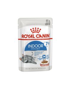 Royal Canin Feline Health Nutrition Indoor 7+ Gravy Cat Food Pouch - Pack of 12