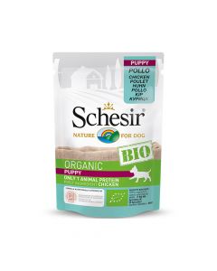Schesir Bio Chicken Wet Puppy Food Pouch - 85g - Pack of 12