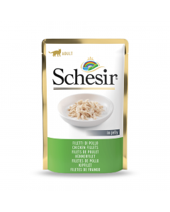 Schesir Chicken Fillets In Jelly Wet Adult Cat Food Pouch - 85 g