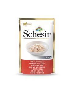Schesir Chicken with Seabass Wet Adult Cat Food Pouch - 85 g