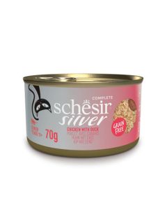 Schesir Silver Chicken with Duck Mousse and Fillets Canned Cat Food - 70 g