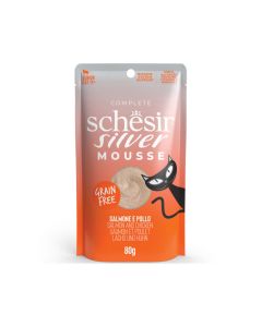 Schesir Silver Mousse Salmon And Chicken Cat Food Pouch - 80 g