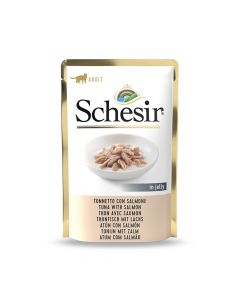 Schesir Tuna with Salmon in Jelly Wet Adult Cat Food Pouch - 85 g