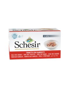 Schesir Tuna With Shrimps in Jelly Canned Cat Food - 50 g - Pack of 6