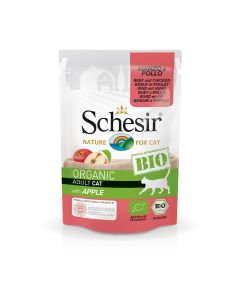 Schesir Bio Beef And Chicken With Apple Cat Food Pouch - 85g - Pack of 12