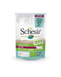 Schesir Bio Chicken Kitten Food Pouch - 85g - Pack of 12