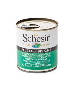 Schesir Chicken with Spinach Canned Dog Food - 285 g
