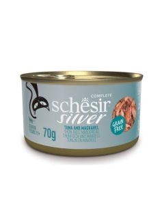 Schesir Silver Senior Tuna And Mackerel in Broth Canned Cat Food - 70 g