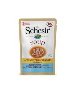 Schesir With Wild Tuna and Squid Soup Cat Food - 85g - Pack of 12