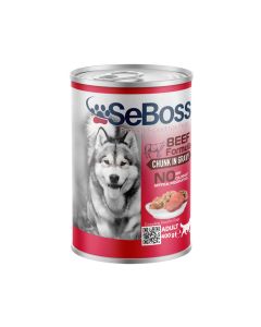 SeBoss Premium Beef Chunk in Gravy Adult Canned Dog Food - 400 g