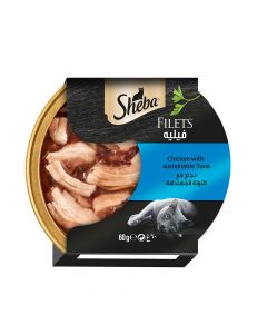 Sheba Filets with Chicken and Sustainable Tuna Cat Food - 60 g