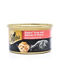 طعام معلب بشرائح التونا والسلمون للقطط من شيبا ، 85 جرام، 12 قطعة