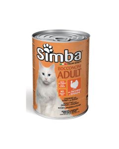 طعام معلب قطع مع الديك الرومي والكلى للقطط من سيمبا - 415 جرام