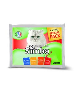 Simba Chunkies with Meat and Peas Cat Food Pouches - 100 g - Pack of 4