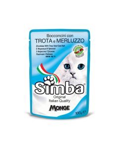 Simba Chunkies with Trout and Cod Fish Cat Food Pouch - 100 g