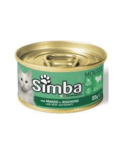 طعام معلب موس باللحم البقري والكلى للقطط من سيمبا - 85 جرام