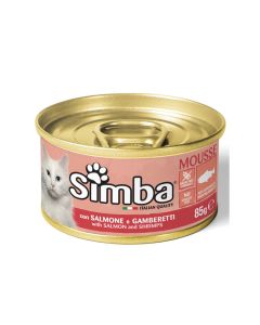 طعام معلب موس مع السلمون والروبيان للقطط من سيمبا - 85 جرام