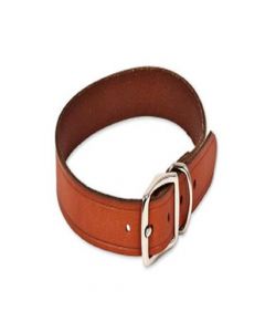 Sleeky Brown Leather Belt Dog Collar, 20 Inches
