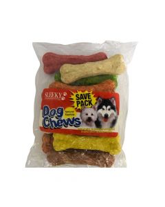 Sleeky Natural Rawhide Colored Bones Dog Chews, 445g
