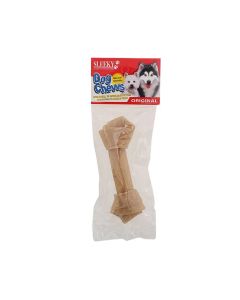 Sleeky Natural Rawhide Knotted Bone Dog Chew, 6 Inches