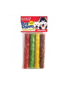 Sleeky Rawhide Original Colored Sticks Dog Chews, 155g