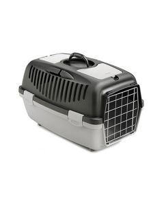 Stefanplast Gulliver 2 with Metal Door Pet Carrier, Grey - 55L x 36W x 35H cm